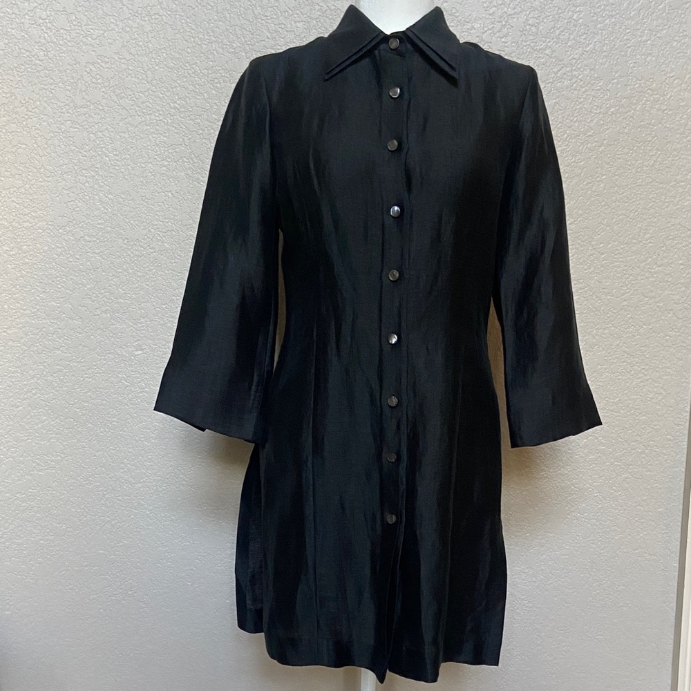 Elegant Black Button-down blouse. Size XS, Tesori brand